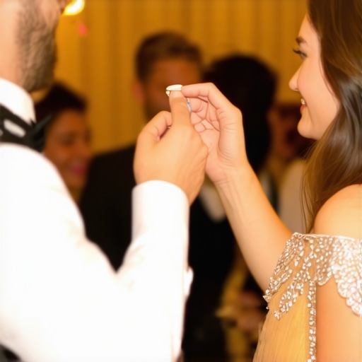 A magician performing close-up magic with a guest at a celebration, emphasizing trust and engagement