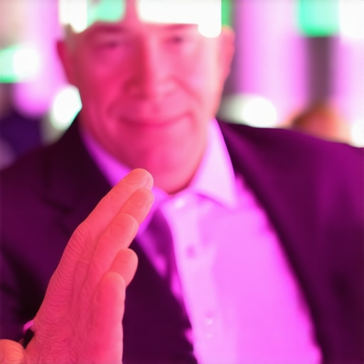 Magician performing close-up magic for guests at a lively event