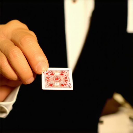 Magician performing a coin trick for a guest, highlighting trust and engagement.