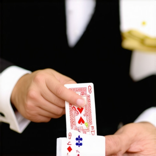 Close-up magician performing at a party, engaging guests with magic tricks.